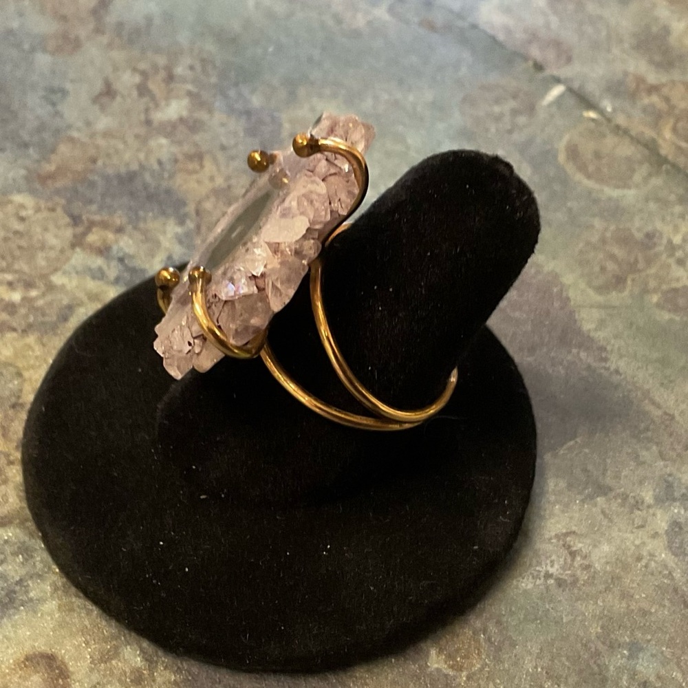 Amethyst Druzy Geode Statement Ring - Unbranded - image 2